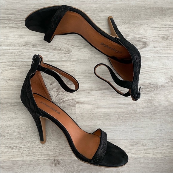 Jeffrey Campbell Burke Heel in Black Matte Snake - Picture 1 of 4